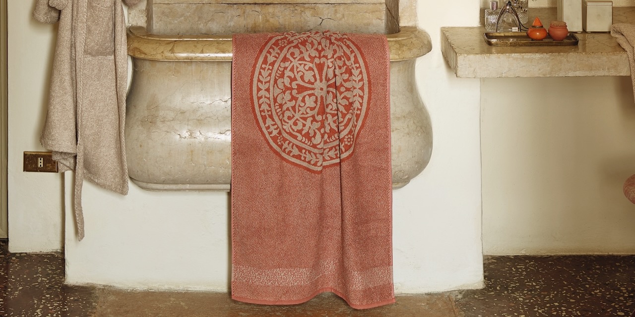 Leitner Duschtuch Rosetta rostrot Leitner Duschtuch Rosetta rostrot